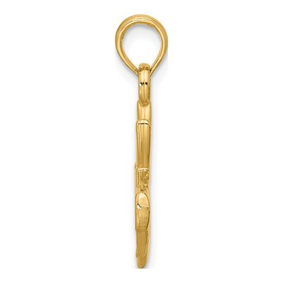 14K Yellow Gold Heart Crown Pendant – view 2