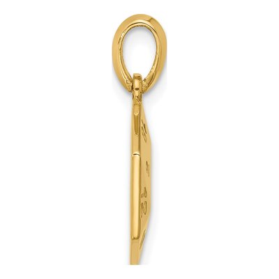 14K Yellow Gold D20 Dice Pendant – view 2