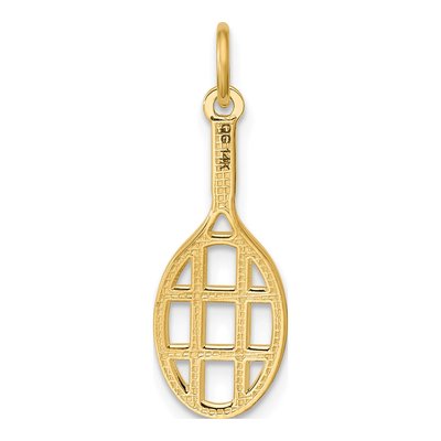 14K Yellow Gold Tennis Racket Pendant – view 3