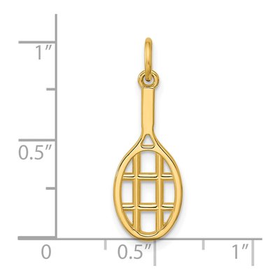 14K Yellow Gold Tennis Racket Pendant – view 4