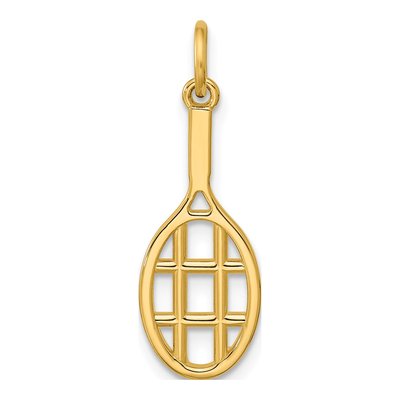 14K Yellow Gold Tennis Racket Pendant