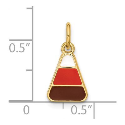 14K Yellow Gold Enameled Candy Corn Pendant – view 4