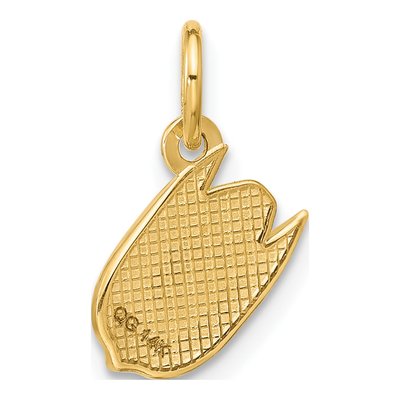 14K Yellow Gold Green Enamel Pistachio Pendant – view 3