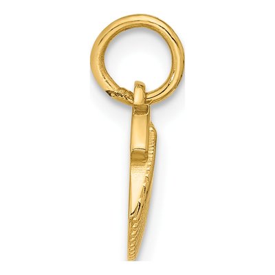 14K Yellow Gold Textured Seashell Pendant – view 2