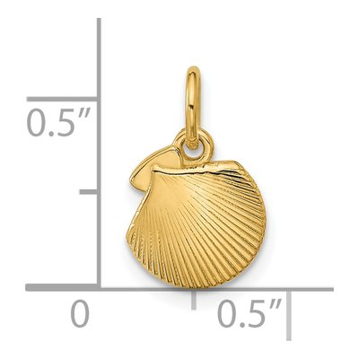 14K Yellow Gold Textured Seashell Pendant – view 4