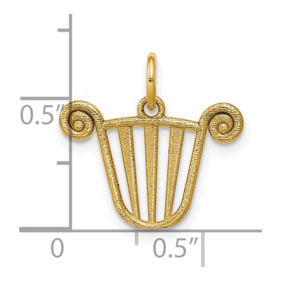 14K Yellow Gold Lyre Pendant – view 4