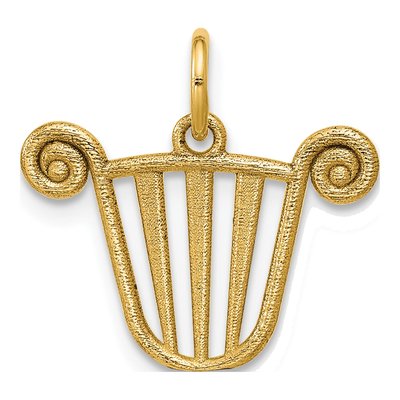 14K Yellow Gold Lyre Pendant