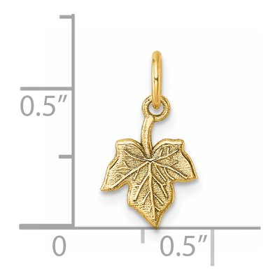 14K Yellow Gold Leaf Pendant – view 5