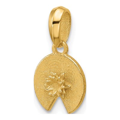 14K Yellow Gold Lily Pad Pendant – view 4