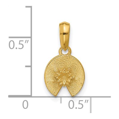 14K Yellow Gold Lily Pad Pendant – view 5