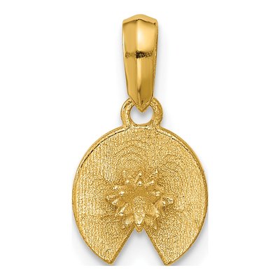 14K Yellow Gold Lily Pad Pendant