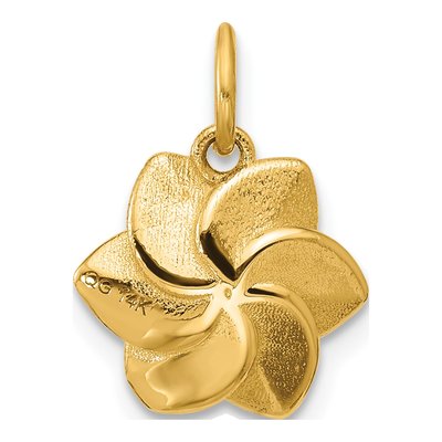 14K Yellow Gold Daffodil Flower Pendant – view 3