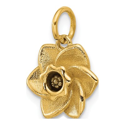 14K Yellow Gold Daffodil Flower Pendant – view 4