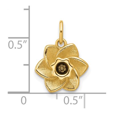 14K Yellow Gold Daffodil Flower Pendant – view 5
