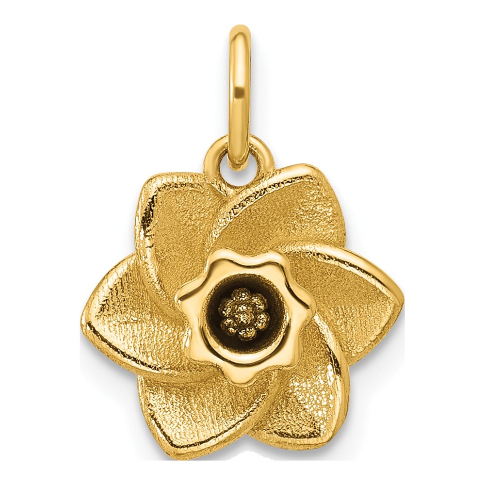 14K Yellow Gold Polished Daffodil Flower Pendant
