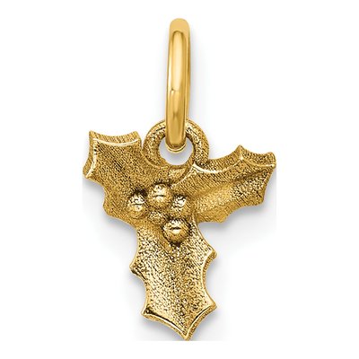 14K Yellow Gold Holly Pendant