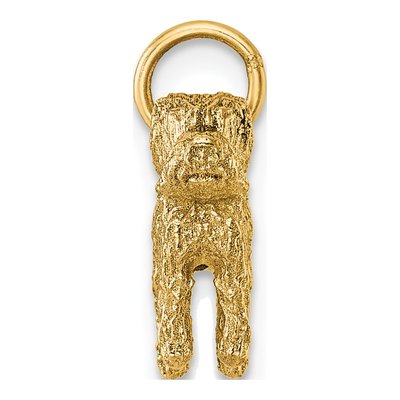 14K Yellow Gold Furry Dog Pendant – view 3