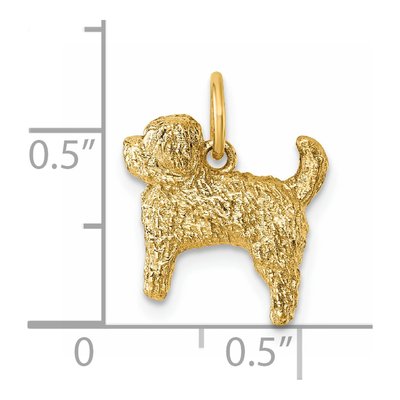 14K Yellow Gold Furry Dog Pendant – view 6