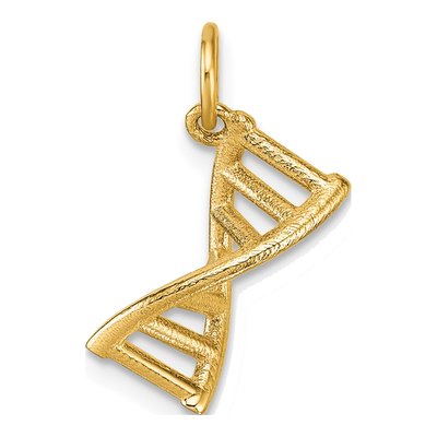 14K Yellow Gold 3D DNA Pendant