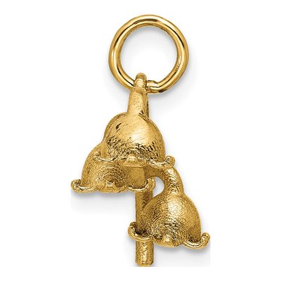 14K Yellow Gold Lily of Valley Pendant – view 2