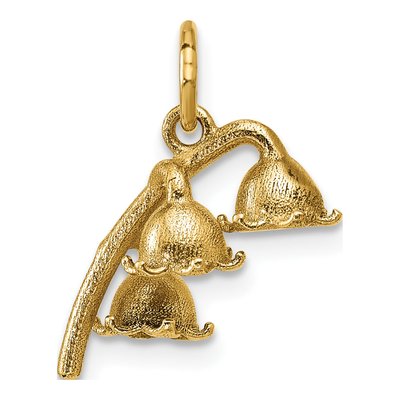14K Yellow Gold Lily of Valley Pendant – view 3