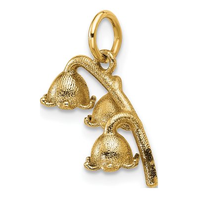14K Yellow Gold Lily of Valley Pendant – view 4