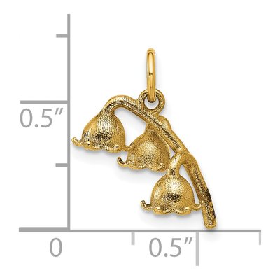 14K Yellow Gold Lily of Valley Pendant – view 5