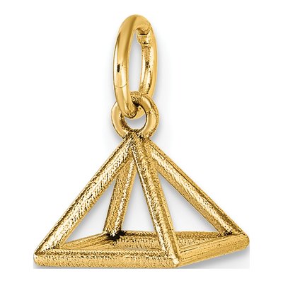 14K Yellow Gold Rectangular Pyramid Pendant – view 5