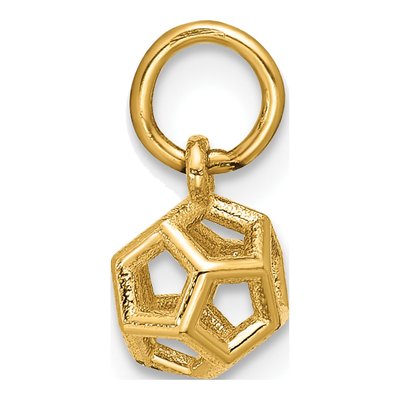 14K Yellow Gold Icosahedron Pendant – view 2