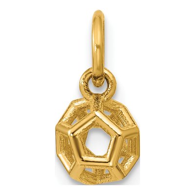 14K Yellow Gold Icosahedron Pendant – view 3