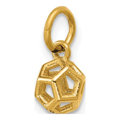 14K Yellow Gold Icosahedron Pendant – view 4