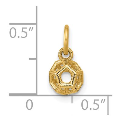 14K Yellow Gold Icosahedron Pendant – view 5