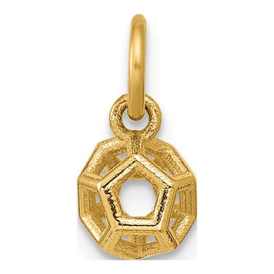 14K Yellow Gold Icosahedron Pendant