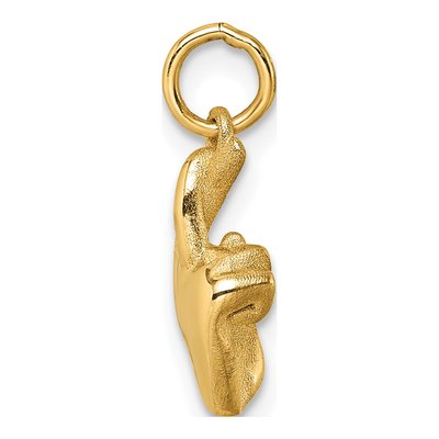 14K Yellow Gold Fingers Crossed Hand Pendant – view 3
