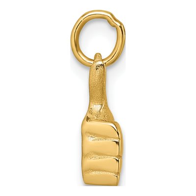 14K Yellow Gold Thumbs Up Hand Pendant – view 3