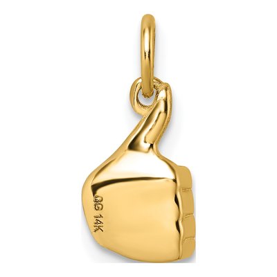 14K Yellow Gold Thumbs Up Hand Pendant – view 4