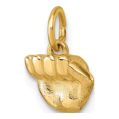 14K Yellow Gold Fist Hand Pendant – view 5