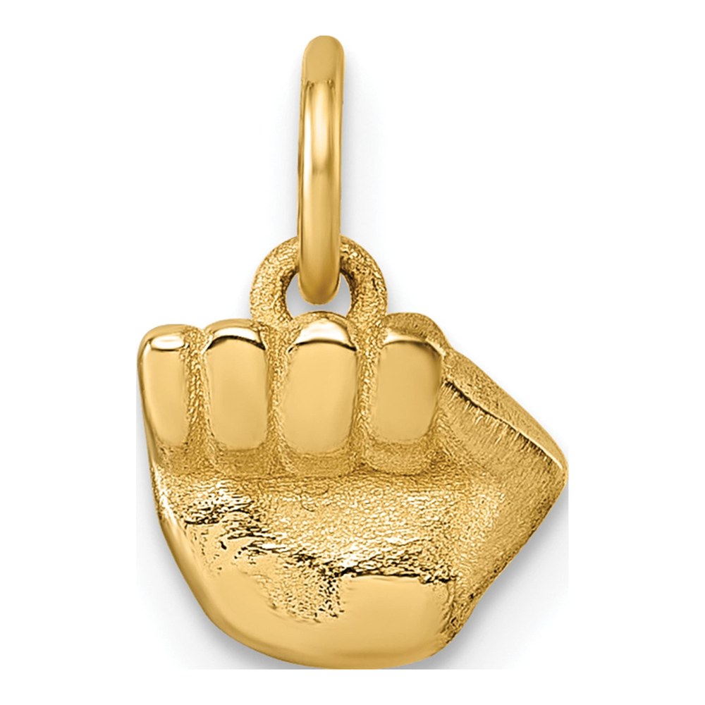 14K Yellow Gold Polished Fist Hand Pendant