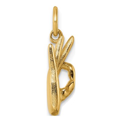 14K Yellow Gold OK Hand Pendant – view 3
