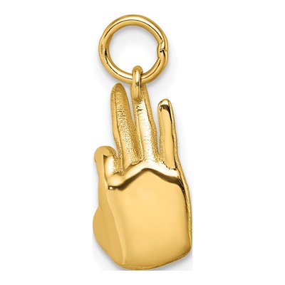 14K Yellow Gold OK Hand Pendant – view 4