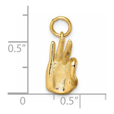14K Yellow Gold OK Hand Pendant – view 6