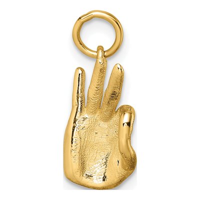 14K Yellow Gold OK Hand Pendant