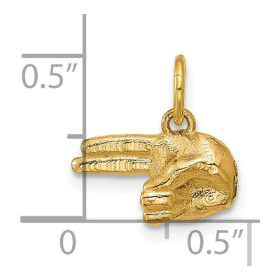 14K Yellow Gold 2-Finger Point Hand Pendant – view 5