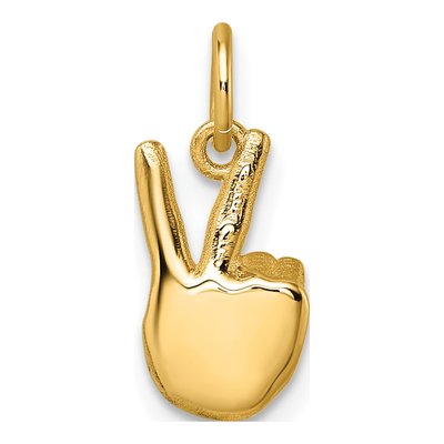 14K Yellow Gold Peace Hand Pendant – view 4