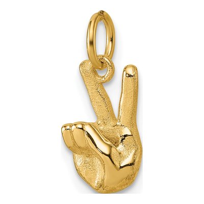 14K Yellow Gold Peace Hand Pendant – view 5