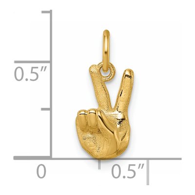 14K Yellow Gold Peace Hand Pendant – view 6