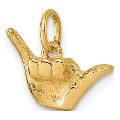 14K Yellow Gold Shaka Hand Pendant – view 5