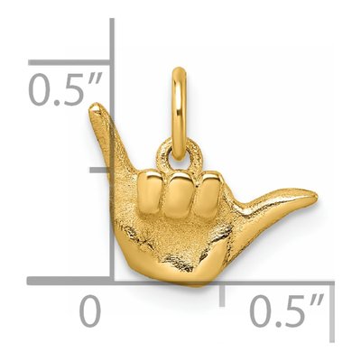 14K Yellow Gold Shaka Hand Pendant – view 6