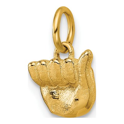 14K Yellow Gold ASL Letter 'a' Sign Pendant – view 5