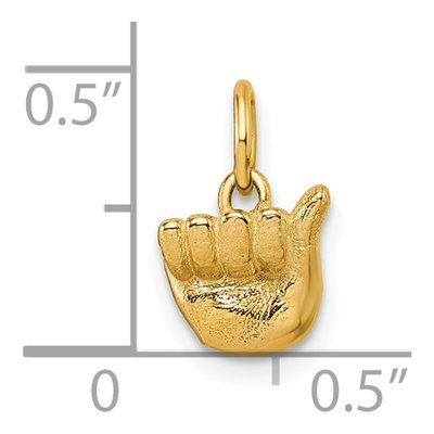 14K Yellow Gold ASL Letter 'a' Sign Pendant – view 6